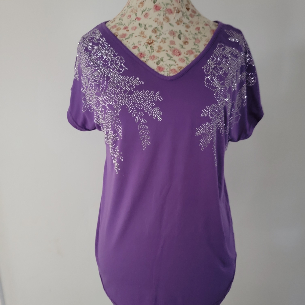 Purple Embellished Women's Top